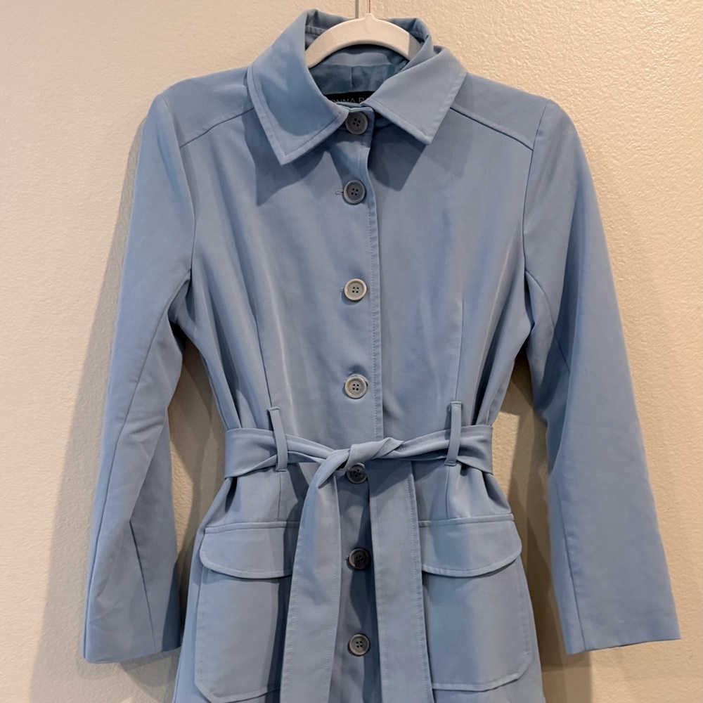 Women's Blue Belted Jacket